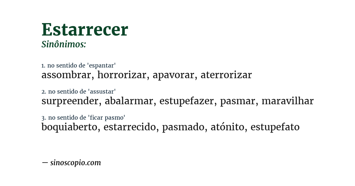 Sinônimo de estarrecer