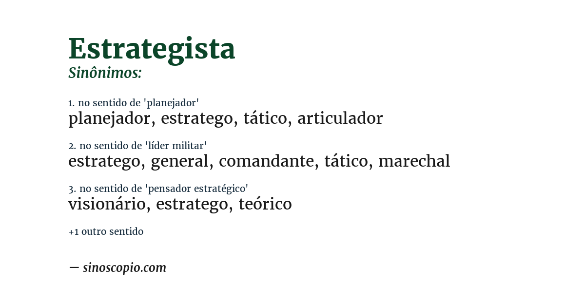 Sinônimo de estrategista