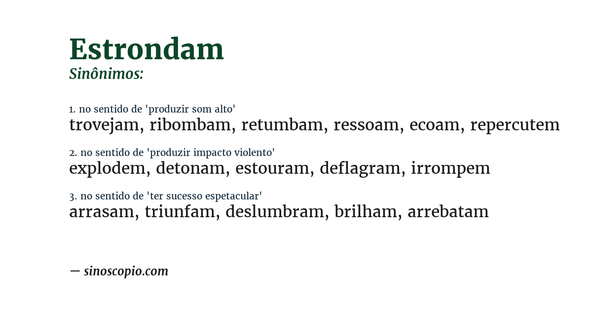 Sinônimo de estrondam