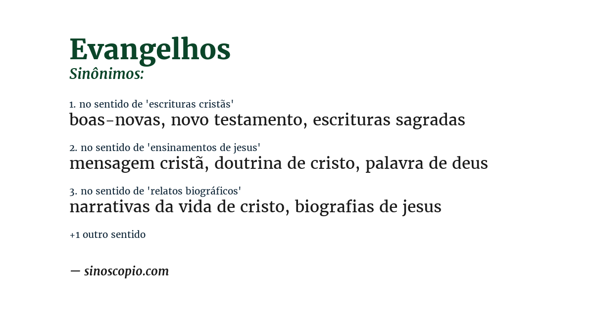 Sinônimo de evangelhos