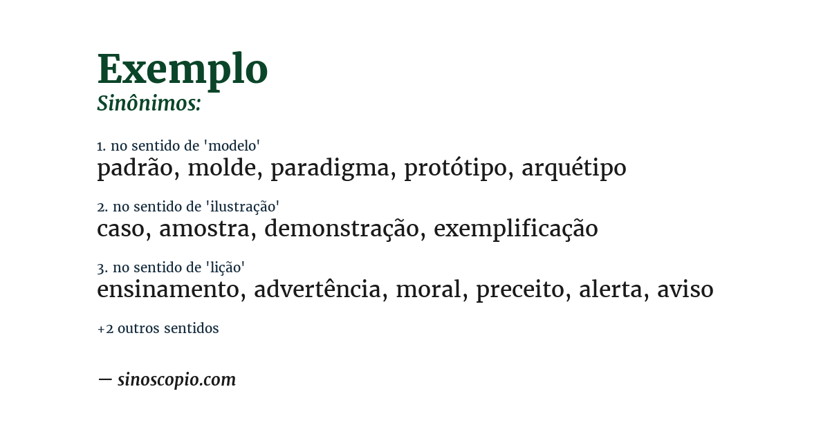 Sinônimo de exemplo