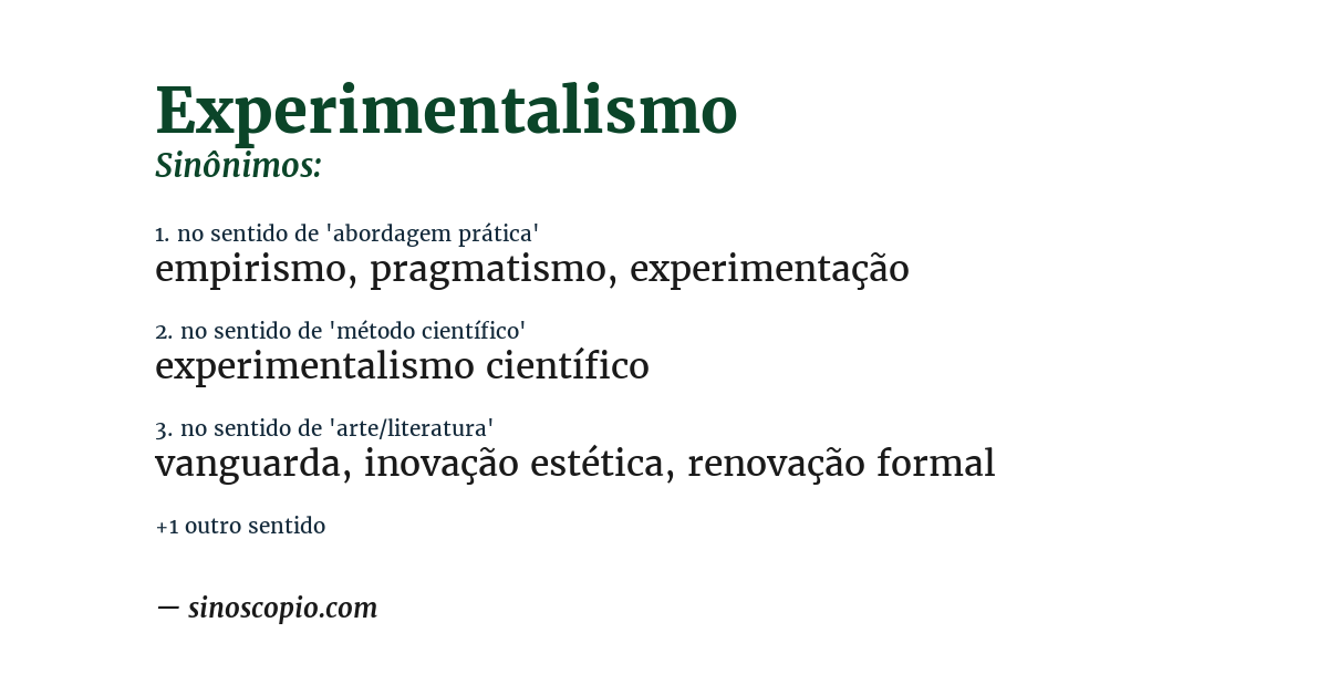 Sinônimo de experimentalismo