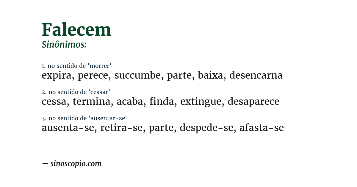 Sinônimo de falecem