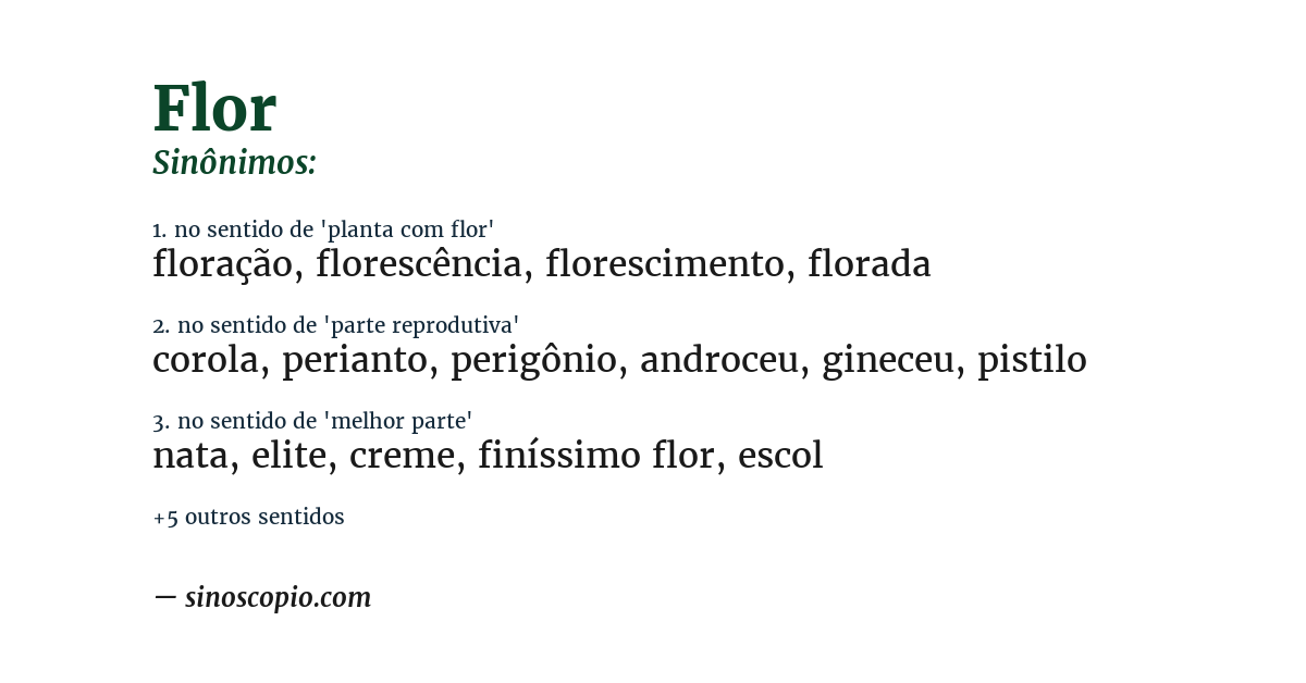 Sinônimo de flor