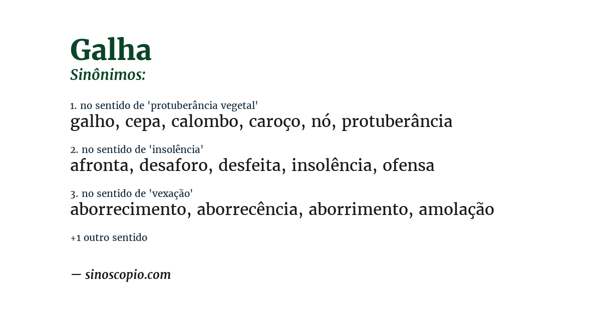 Sinônimo de galha