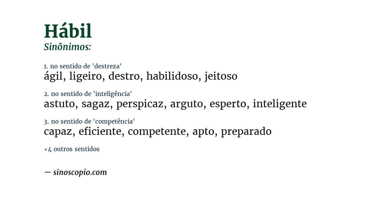 Sinônimo de hábil