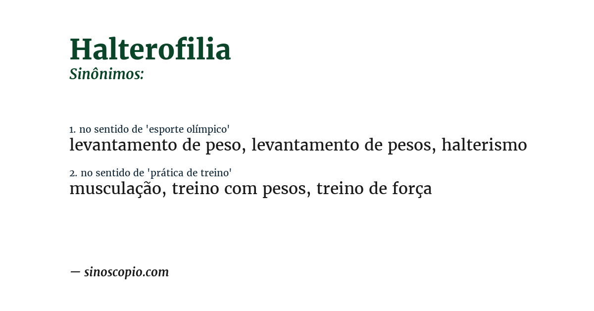 Sinônimo de halterofilia