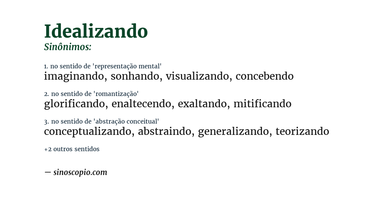 Sinônimo de idealizando