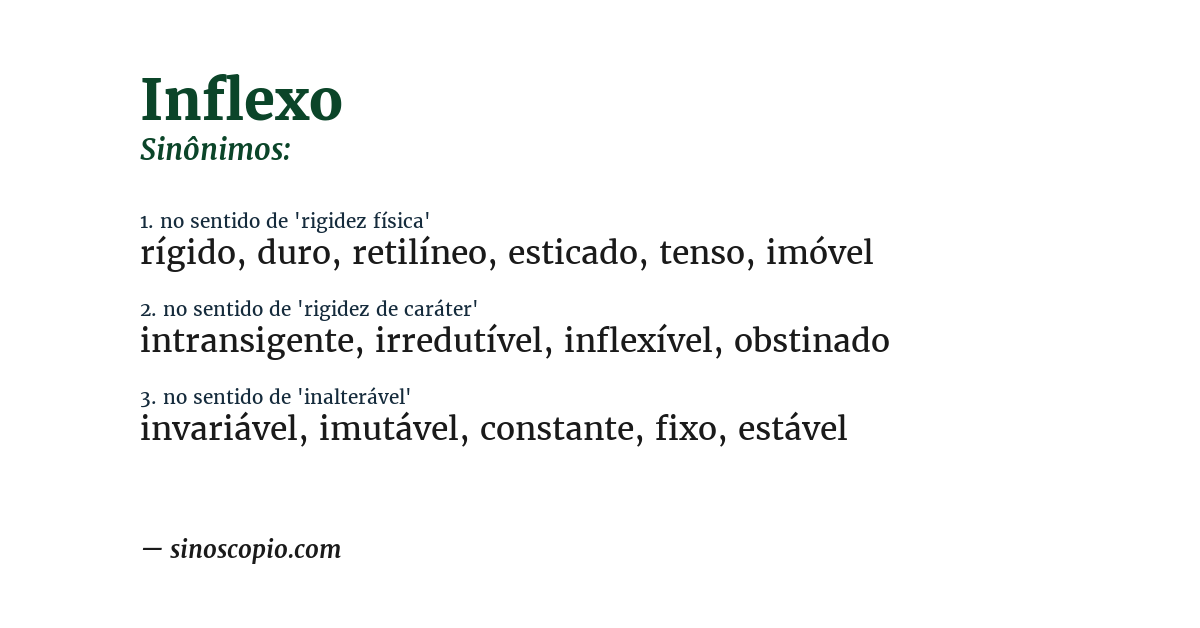 Sinônimo de inflexo