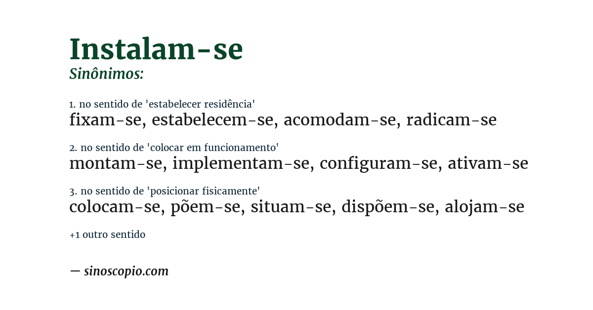 Sinônimo de instalam-se