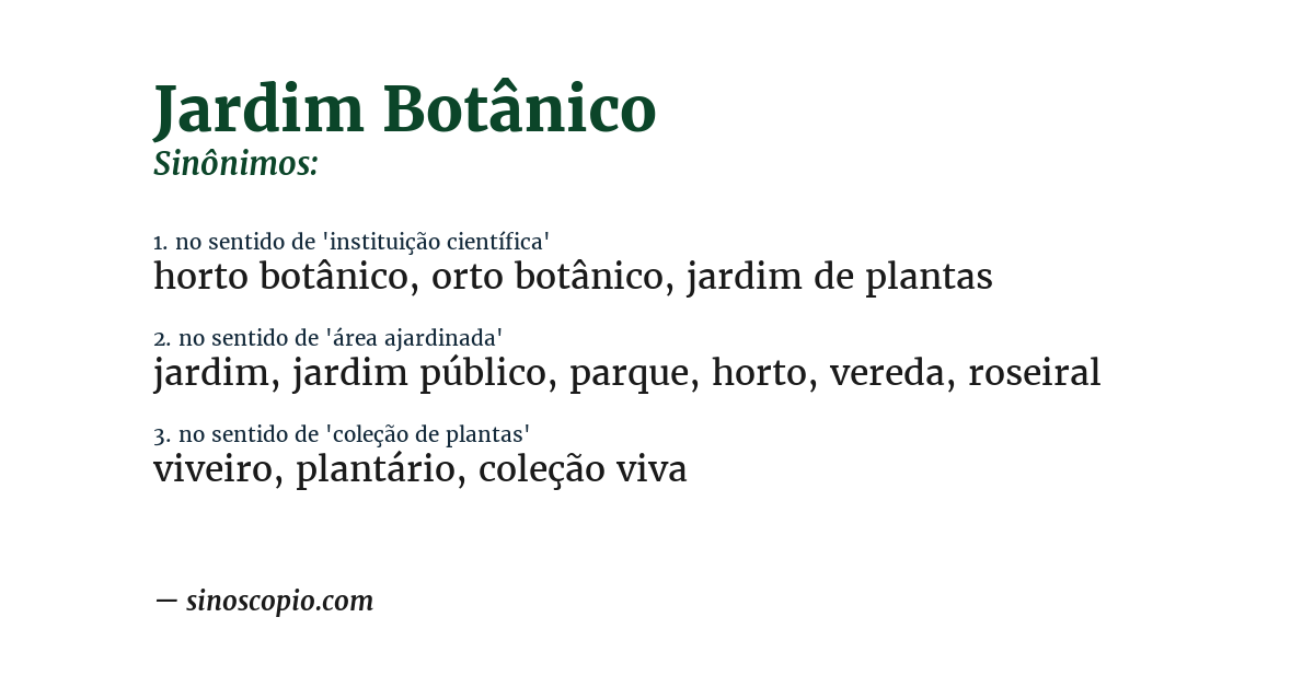 Sinônimo de jardim botânico
