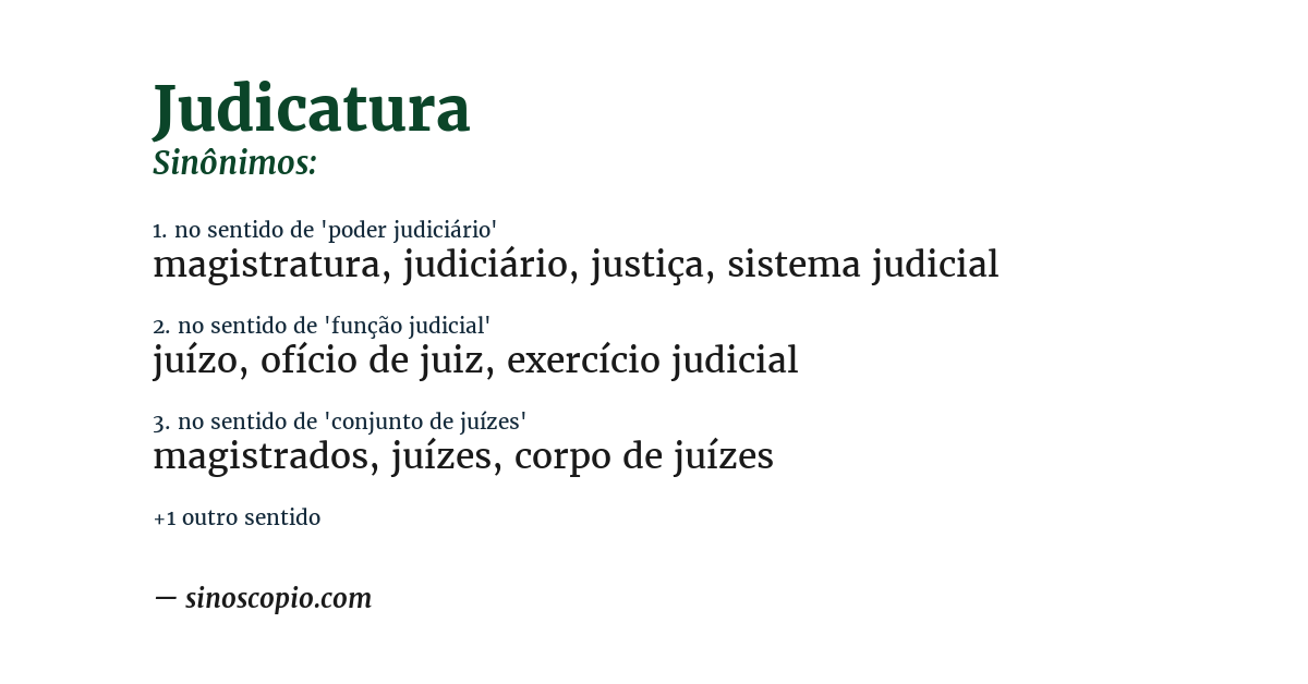 Sinônimo de judicatura