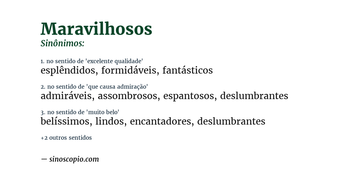 Sinônimo de maravilhosos