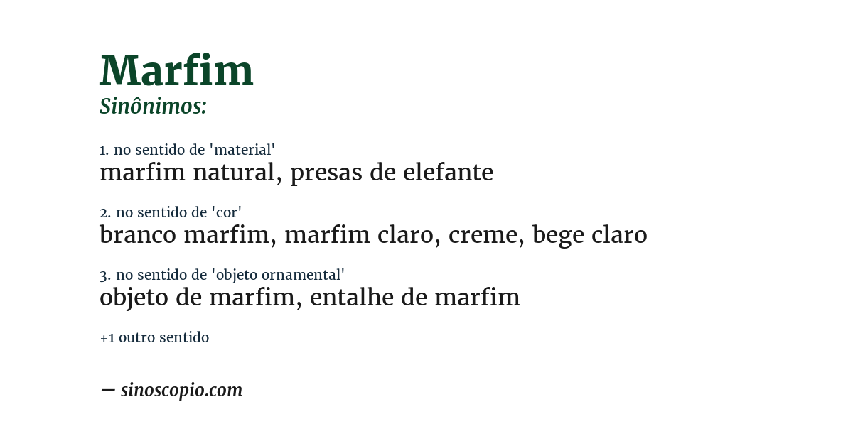 Sinônimo de marfim