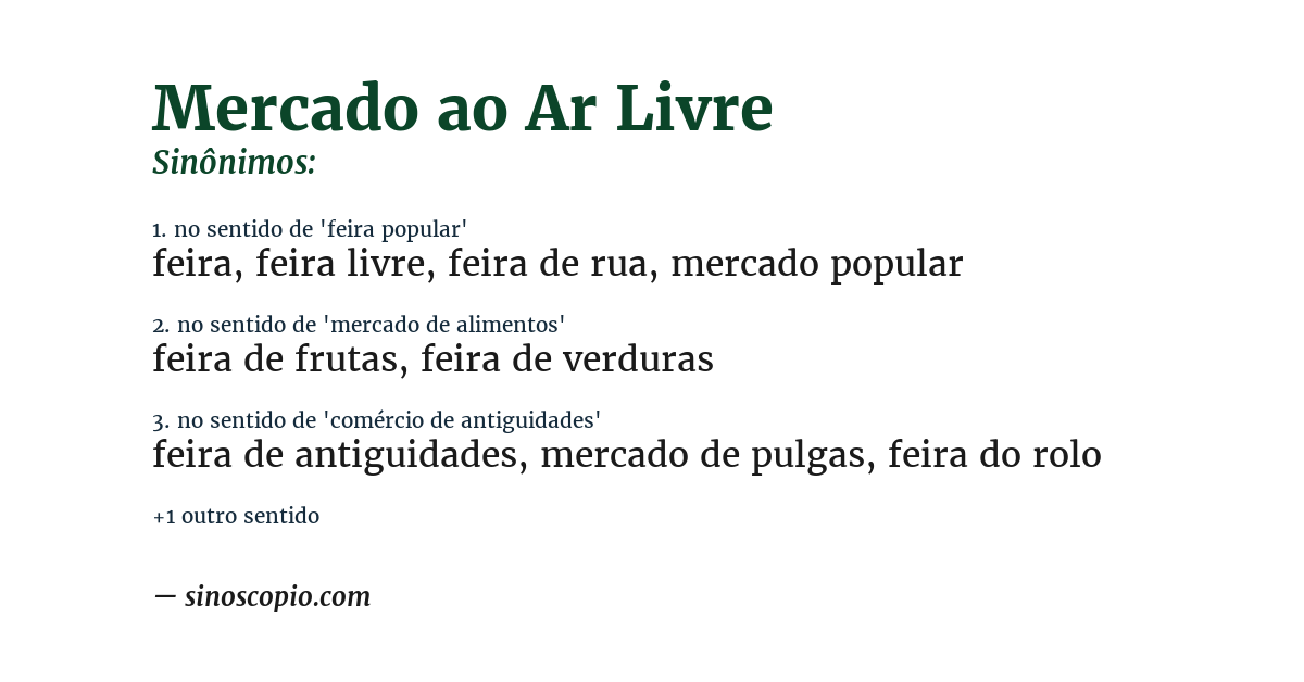 Sinônimo de mercado ao ar livre