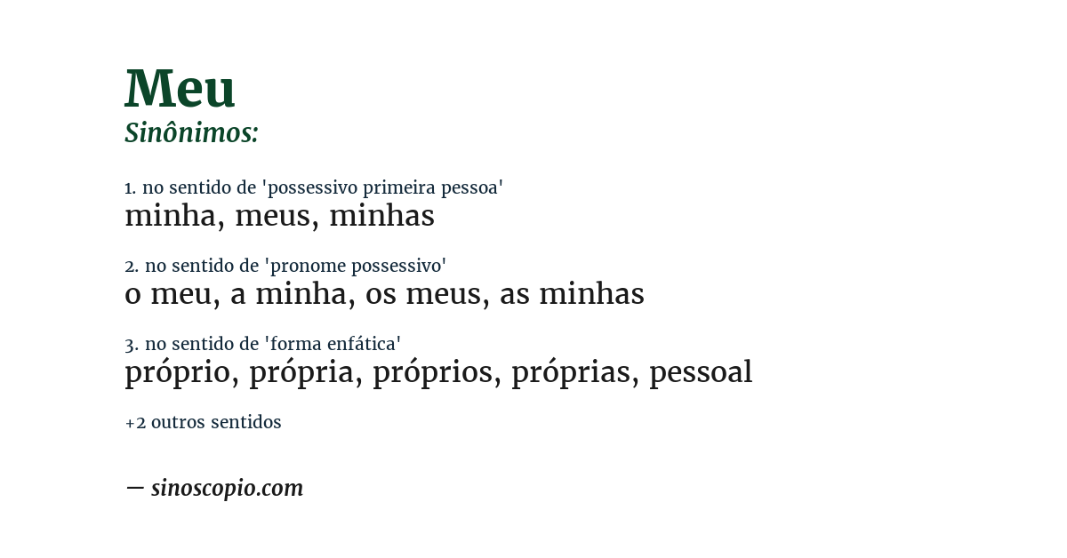 Sinônimo de meu