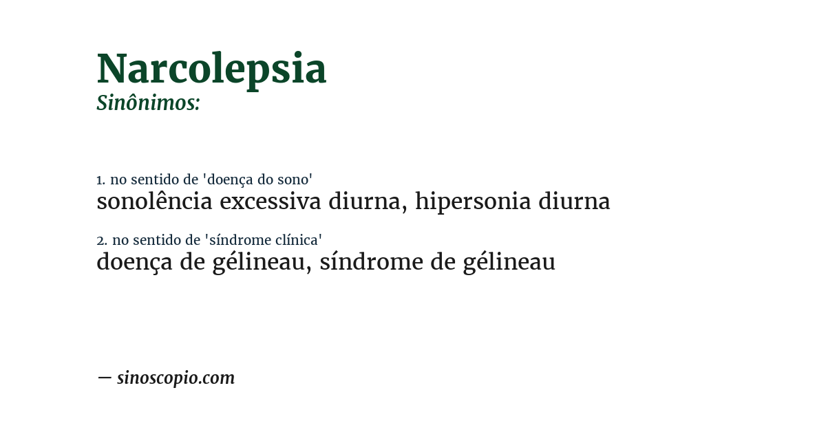 Sinônimo de narcolepsia