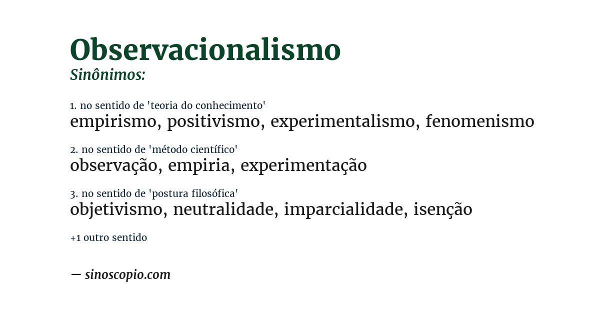 Sinônimo de observacionalismo