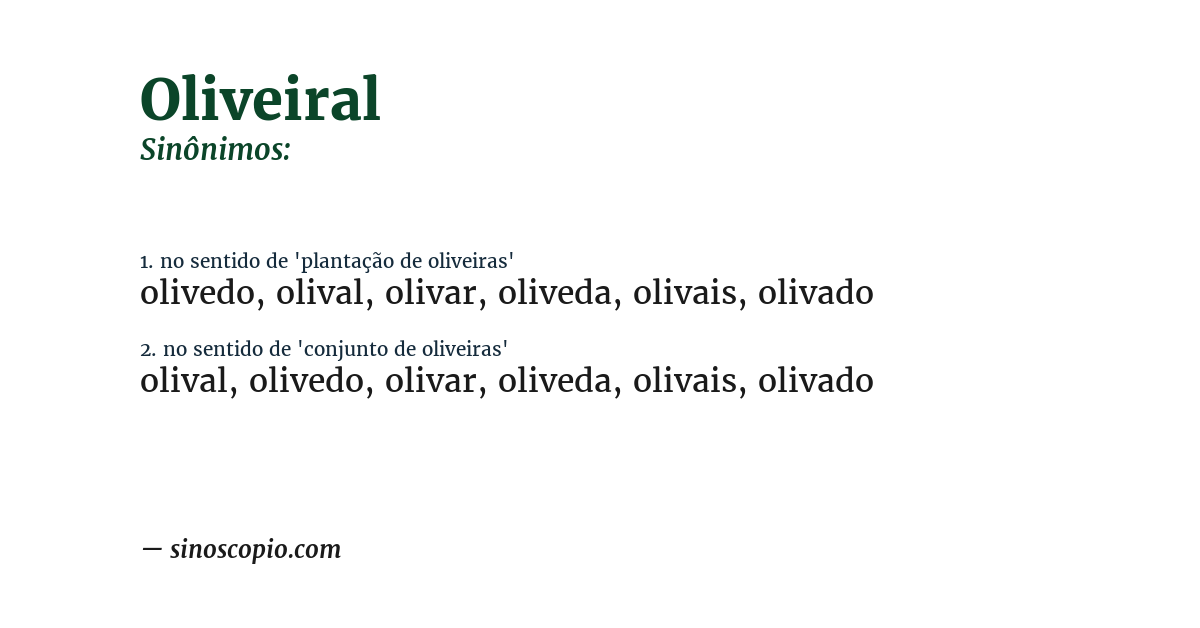 Sinônimo de oliveiral
