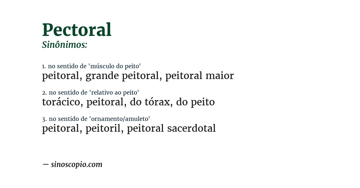 Sinônimo de pectoral