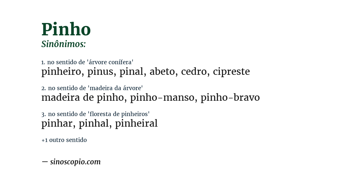 Sinônimo de pinho