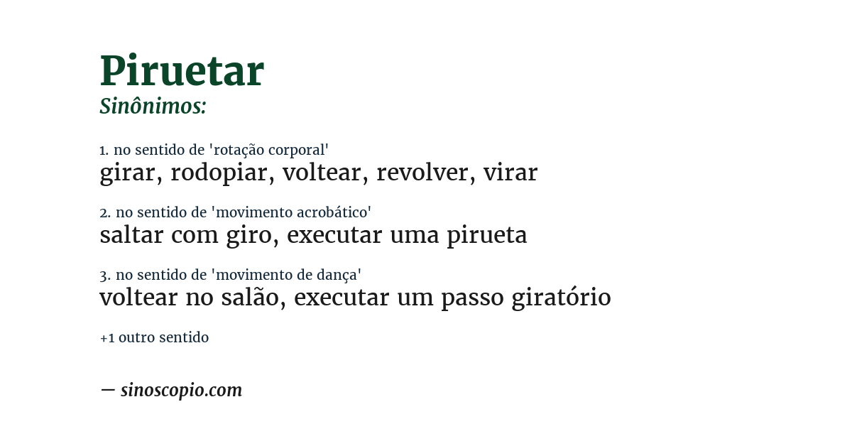 Sinônimo de piruetar