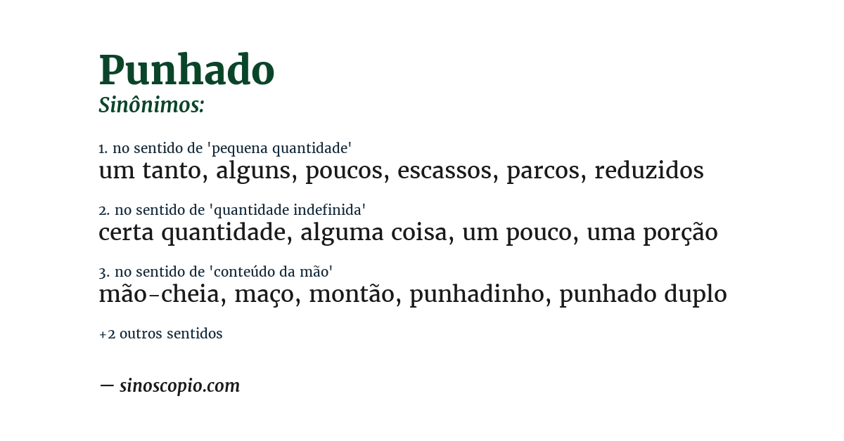Sinônimo de punhado