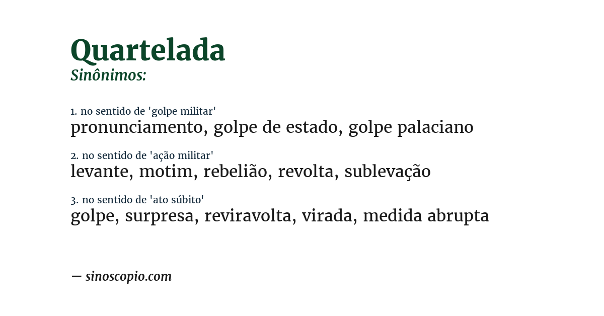 Sinônimo de quartelada
