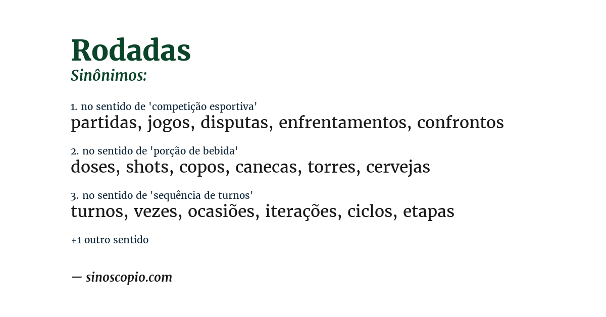 Sinônimo de rodadas
