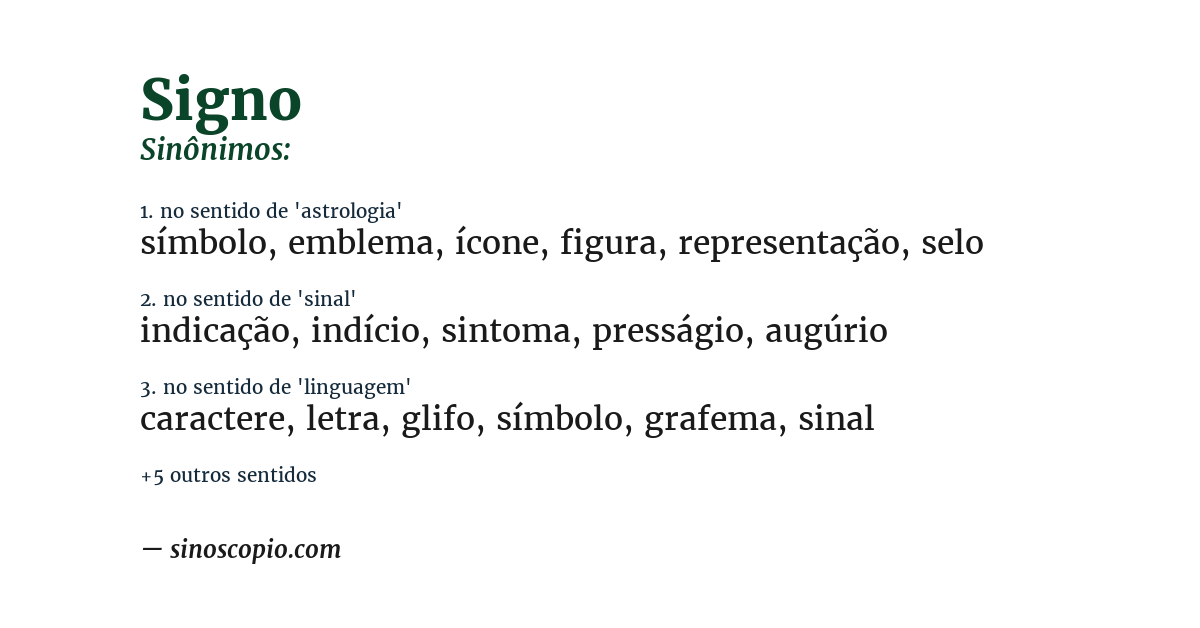 Sinônimo de signo