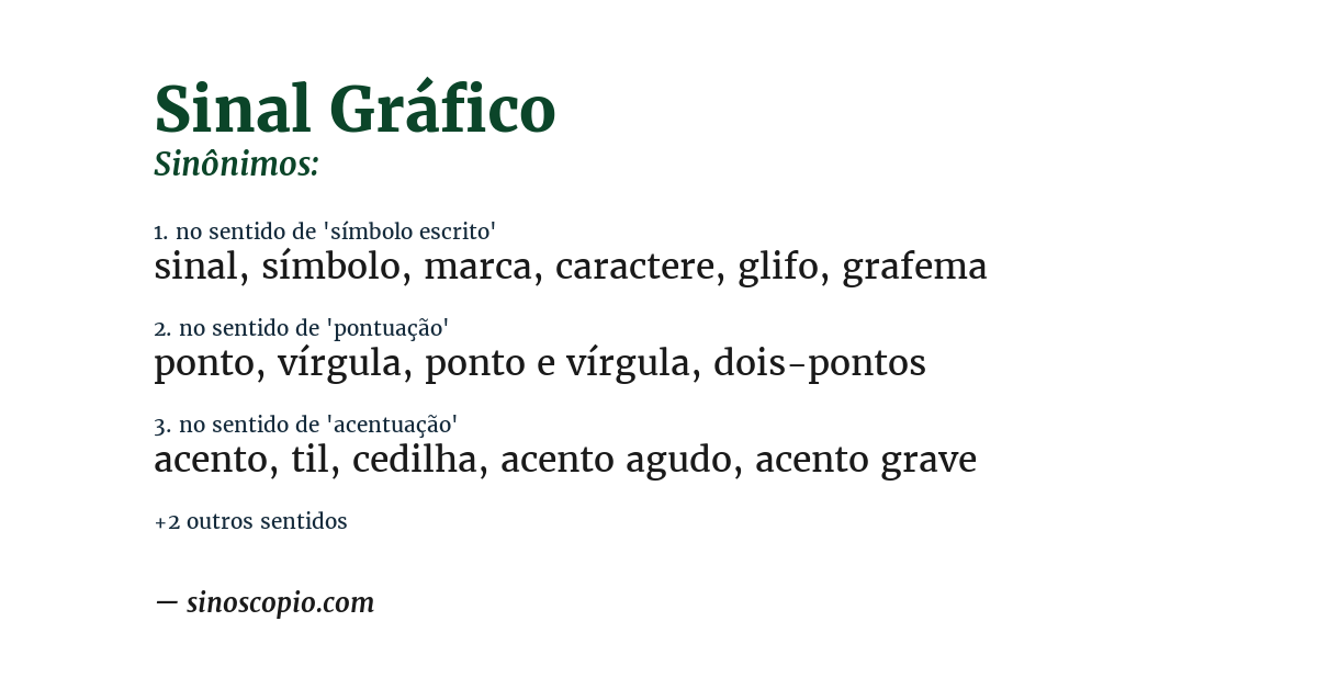 Sinônimo de sinal gráfico