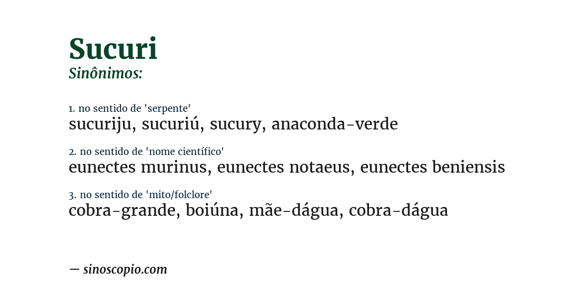 Sinônimo de sucuri