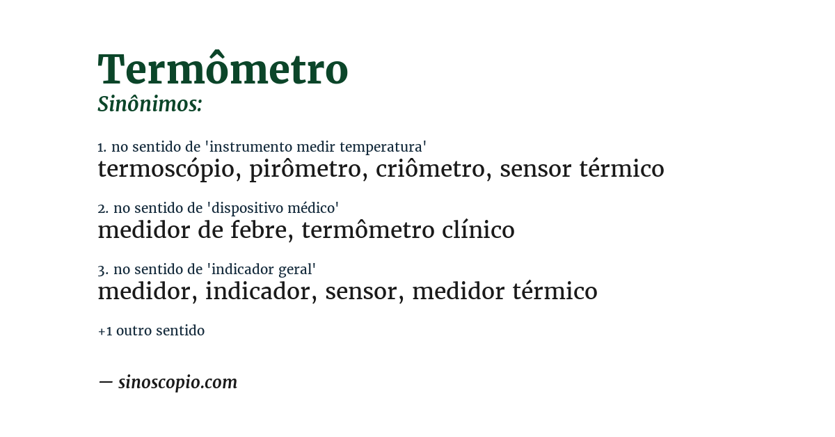 Sinônimo de termômetro