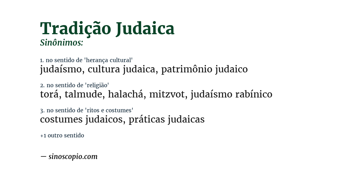 Sinônimo de tradição judaica