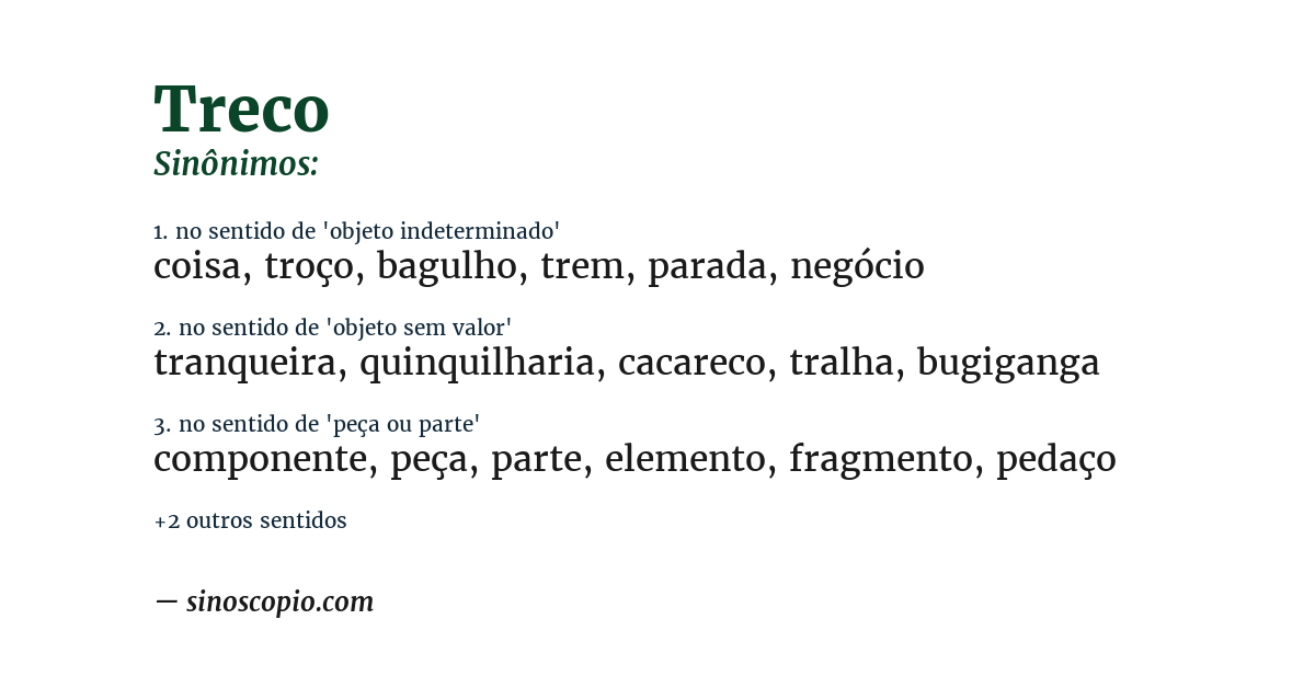 Sinônimo de treco