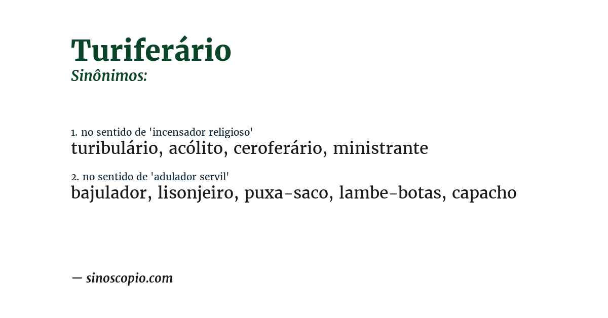 Sinônimo de turiferário