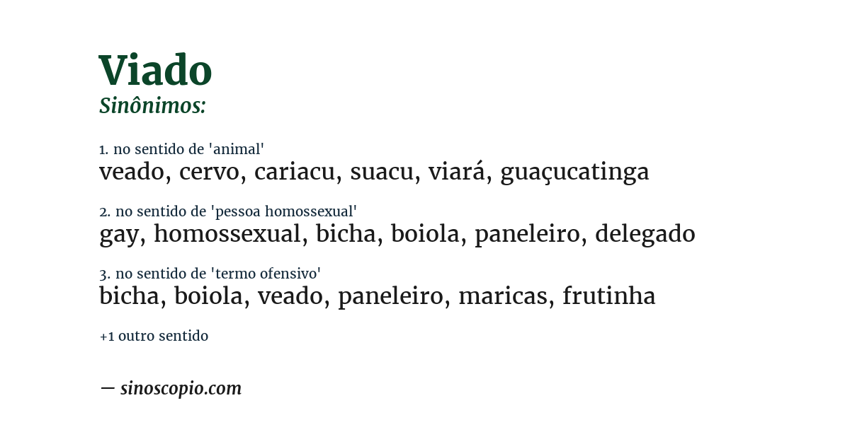 Sinônimo de viado