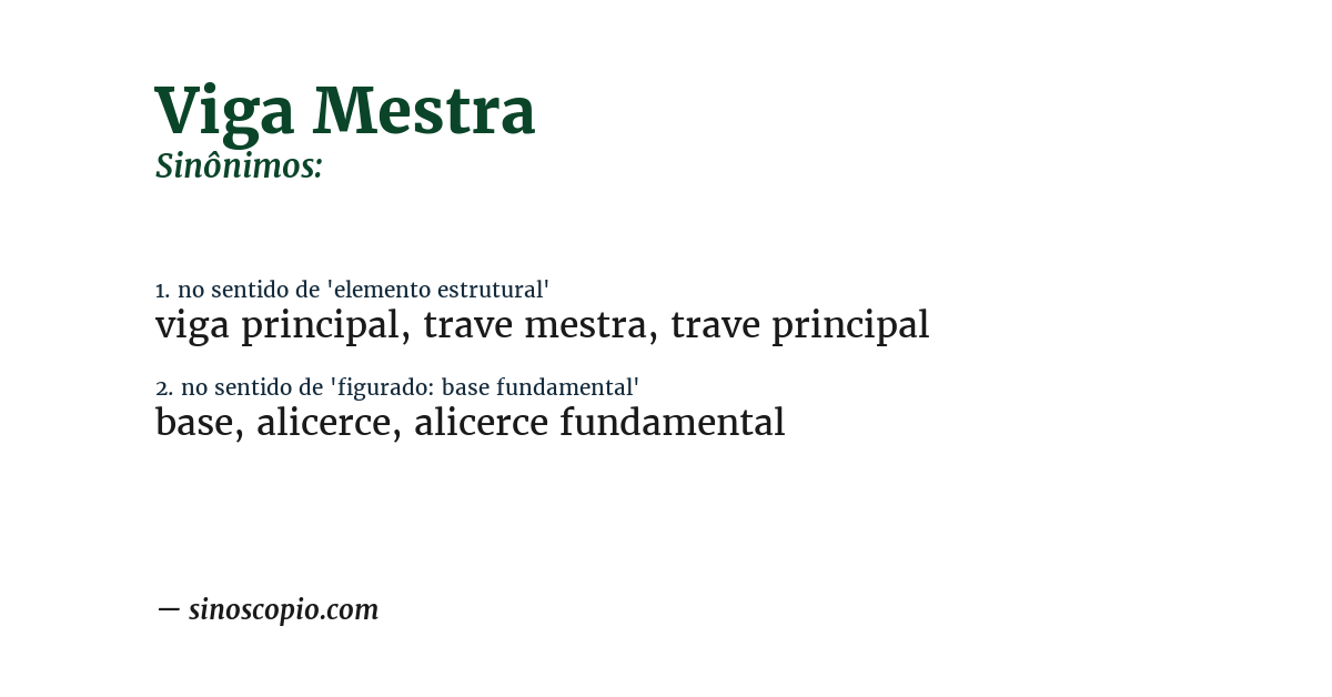 Sinônimo de viga mestra