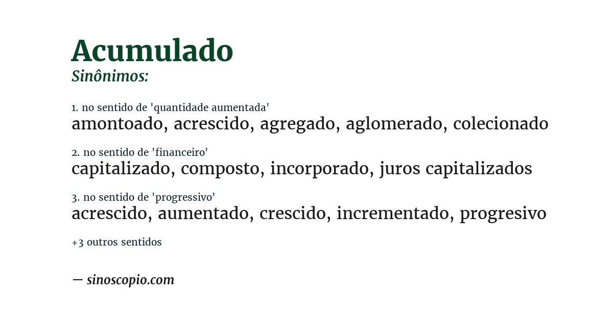 Sinônimo de acumulado