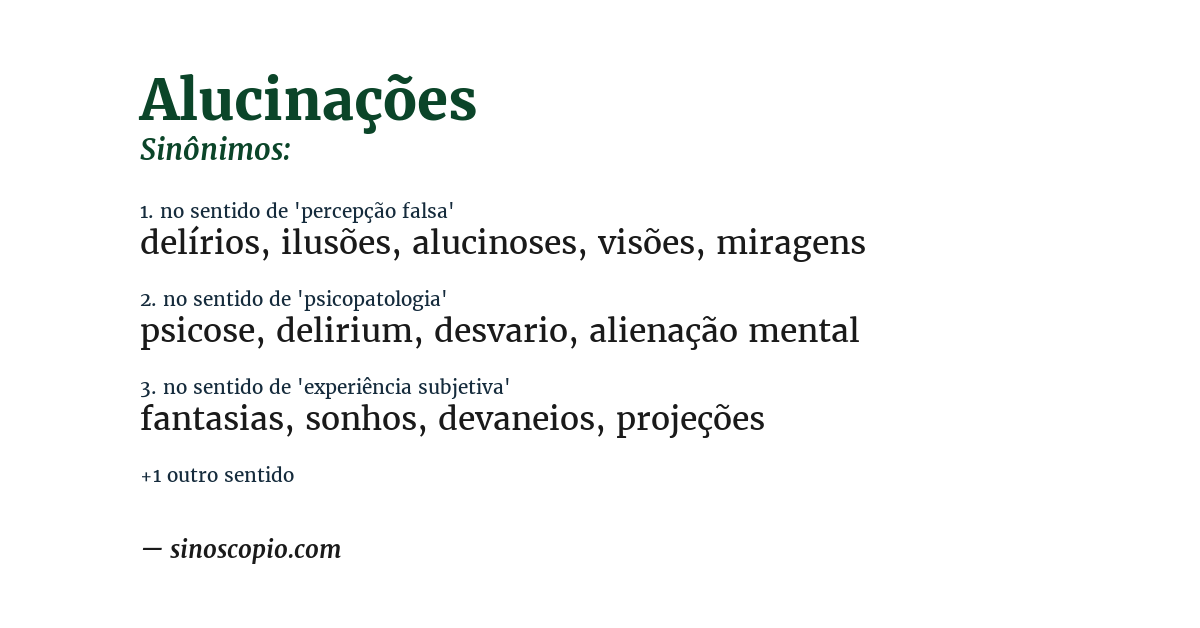 Sinônimo de alucinações