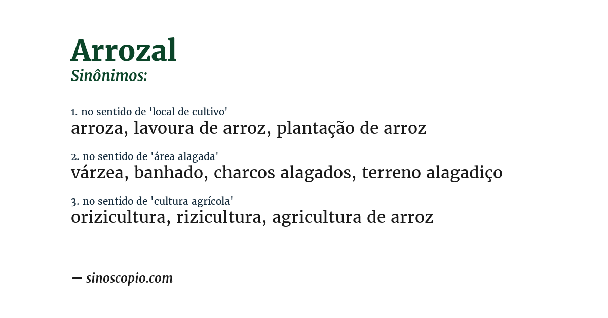 Sinônimo de arrozal