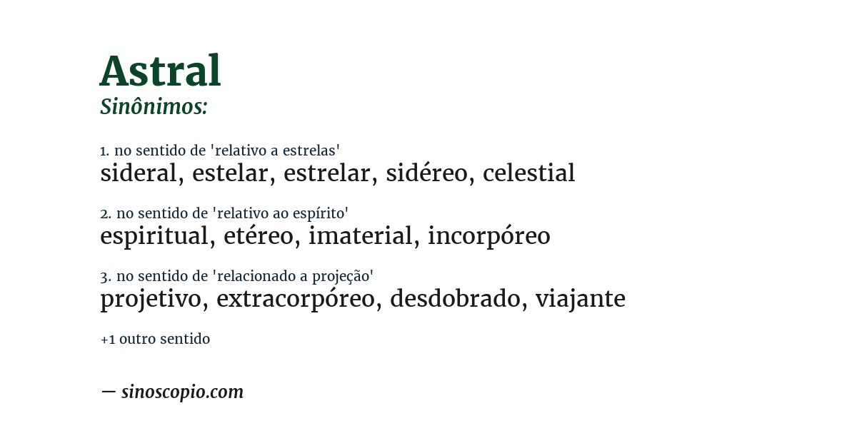 Sinônimo de astral