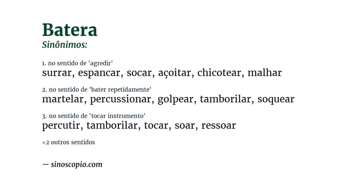 Sinônimo de batera