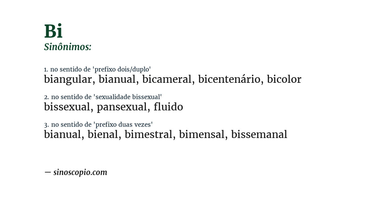 Sinônimo de bi