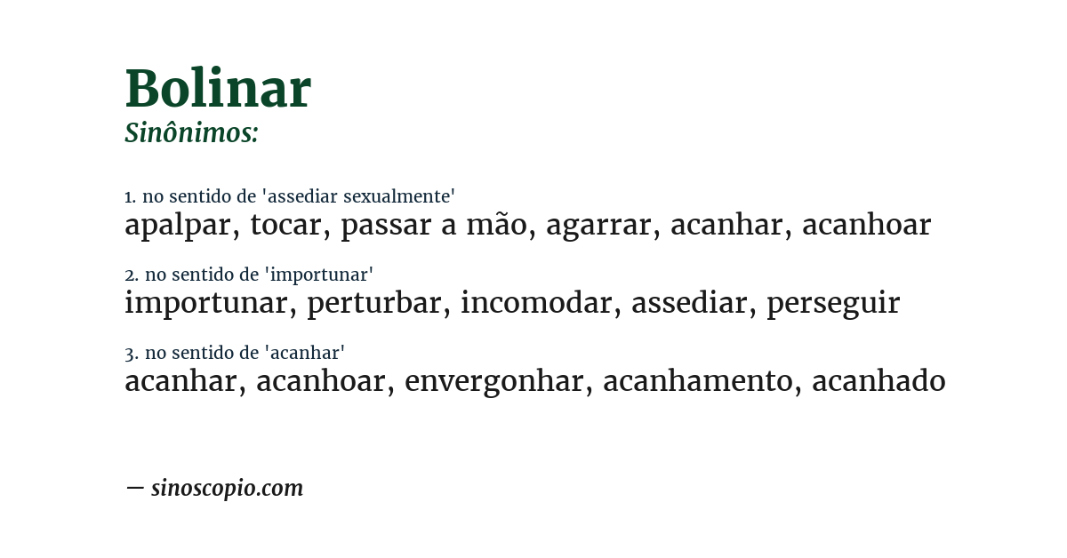 Sinônimo de bolinar