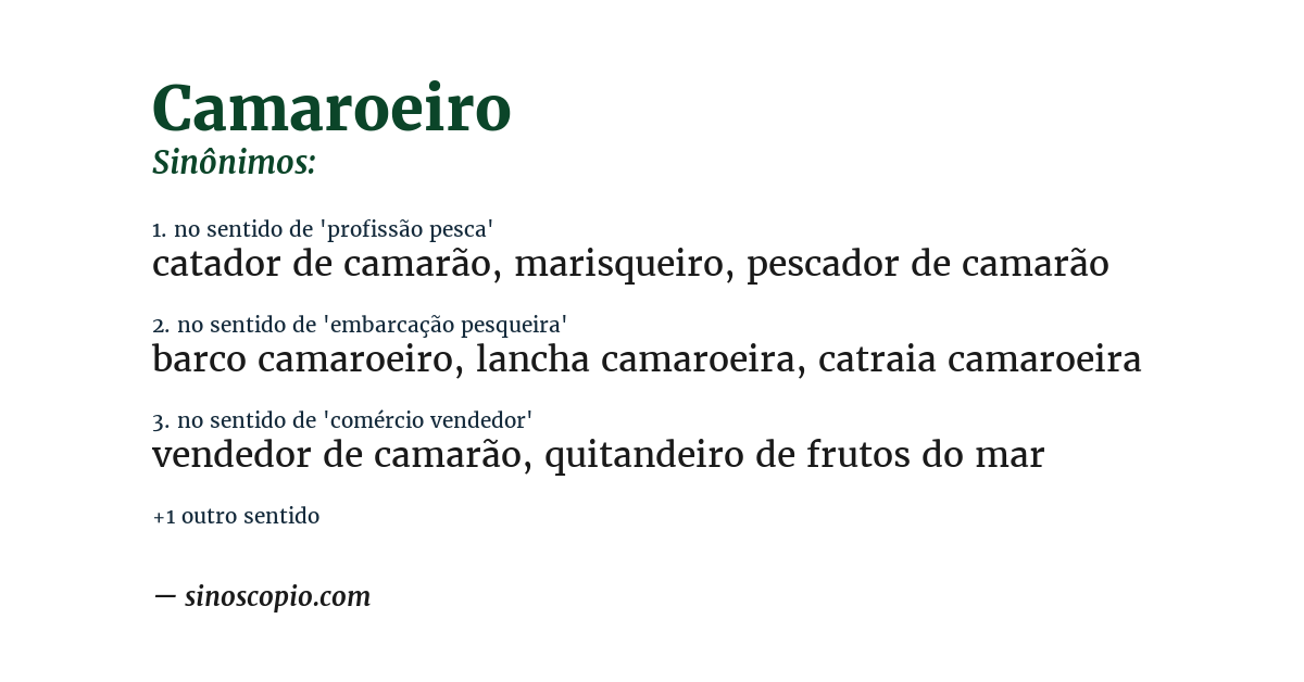 Sinônimo de camaroeiro