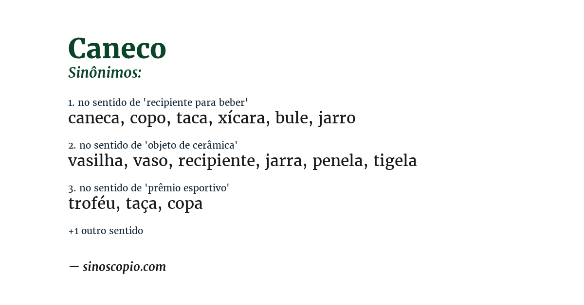 Sinônimo de caneco