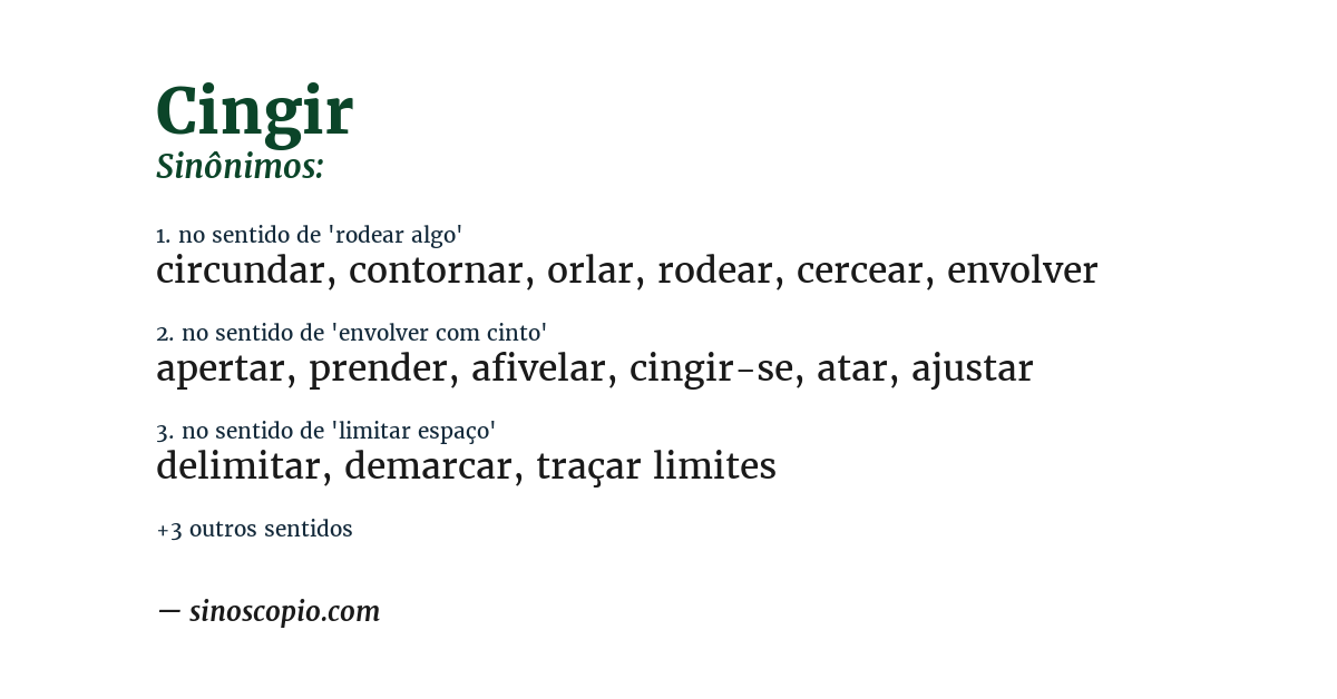 Sinônimo de cingir