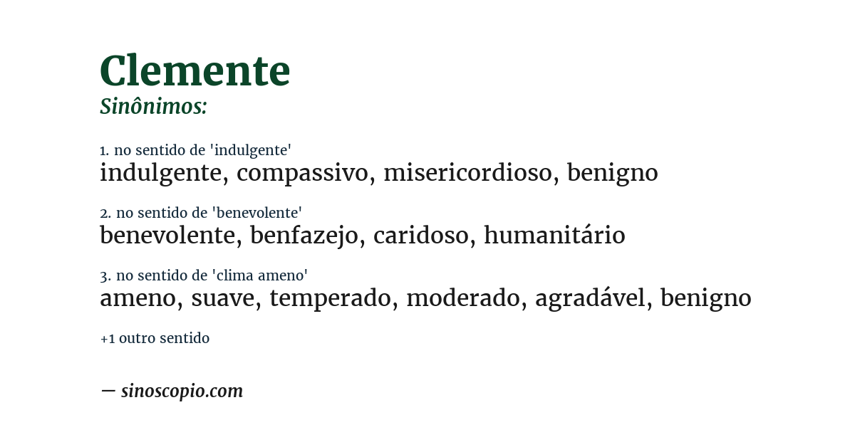 Sinônimo de clemente