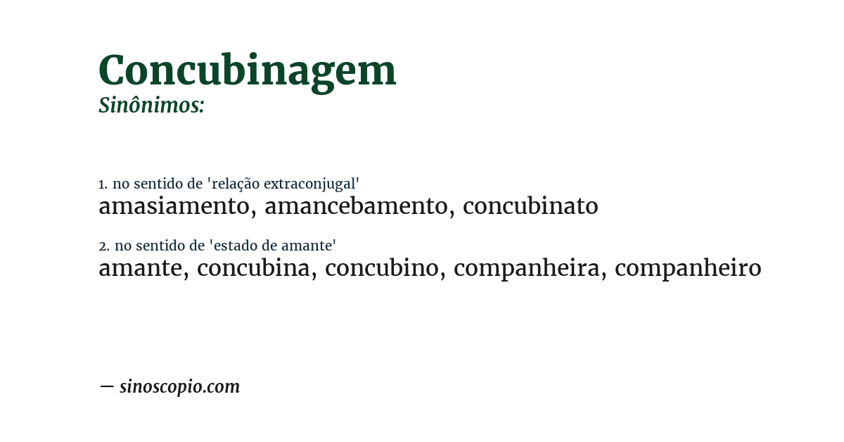 Sinônimo de concubinagem
